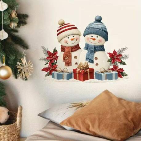 Adesivo de Parede Natalino Bonecos de Neve