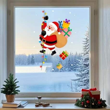 Adesivo de Parede Natalino Papai Noel Aventureiro