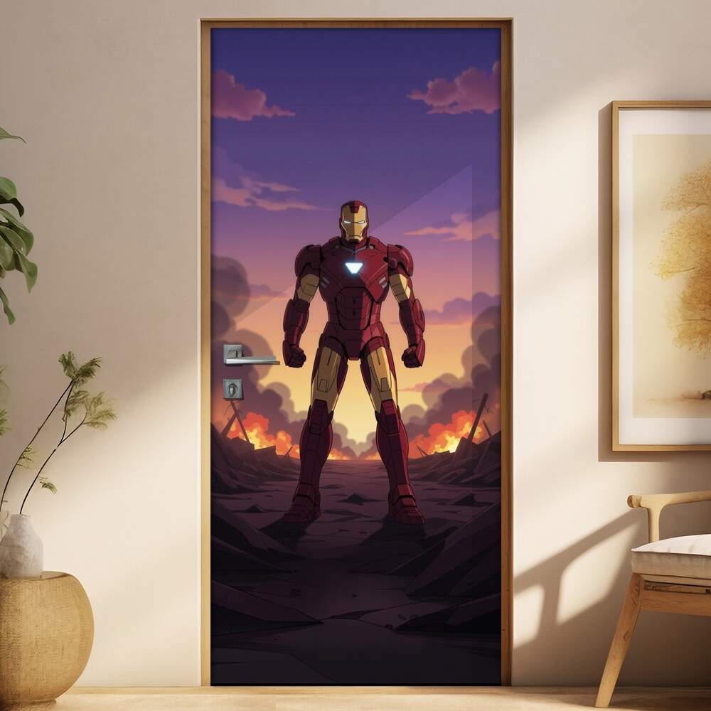 Adesivo de Porta Homem de ferro