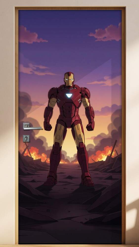 Adesivo de Porta Homem de ferro