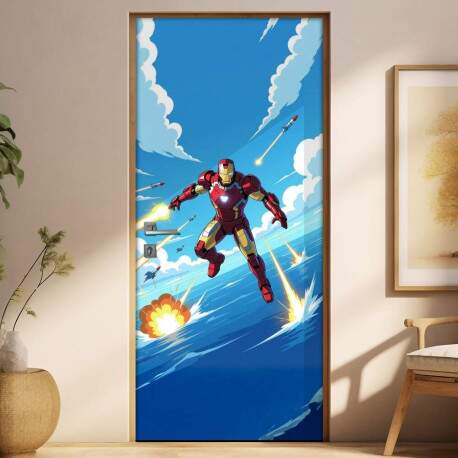 Adesivo de Porta Homem de ferro