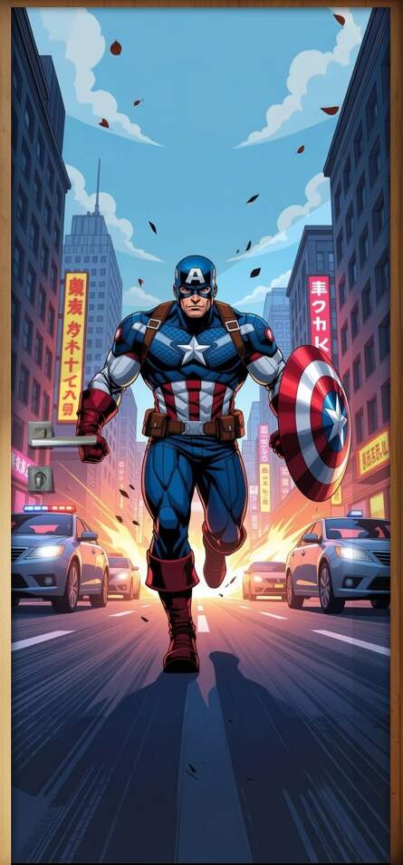 Adesivo de Porta Capito America