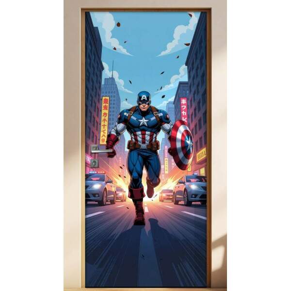 Adesivo de Porta Capito America