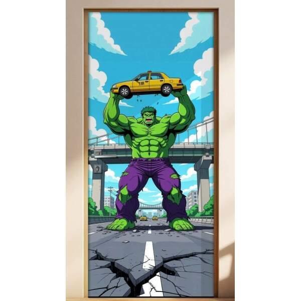 Adesivo de Porta Hulk