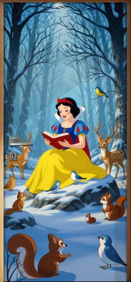 Adesivo de Porta Branca de Neve