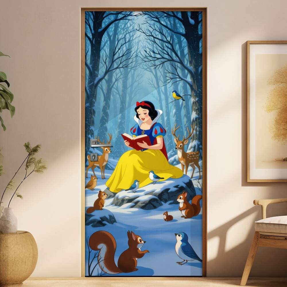 Adesivo de Porta Branca de Neve