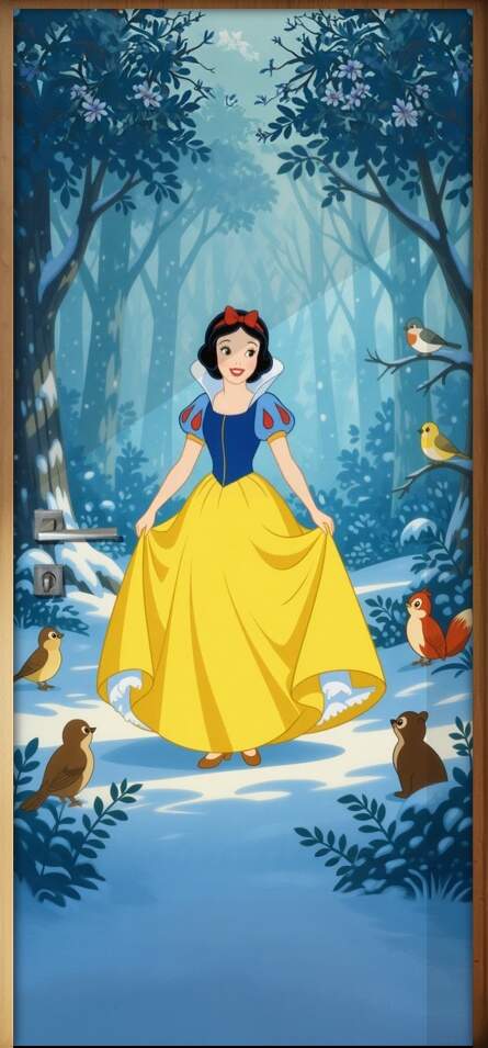 Adesivo de Porta Branca de Neve