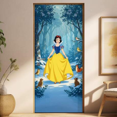 Adesivo de Porta Branca de Neve