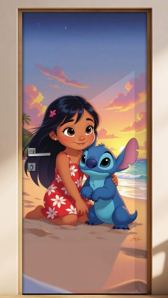 Adesivo de Porta Lilo & Stitch