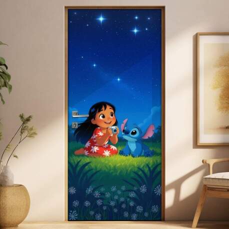 Adesivo de Porta Lilo & Stitch