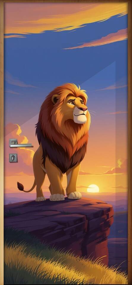 Adesivo de Porta Rei leo