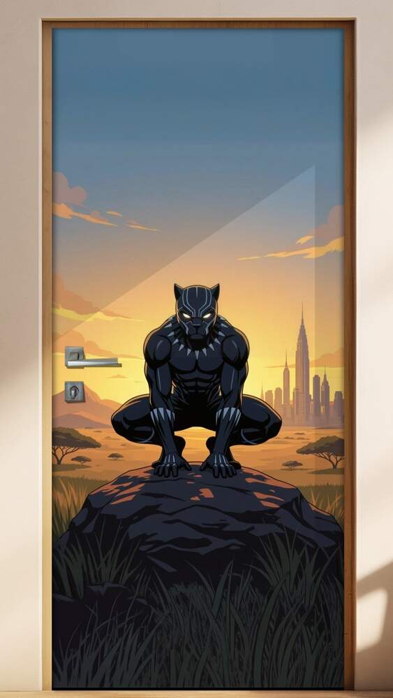 Adesivo de Porta Pantera Negra