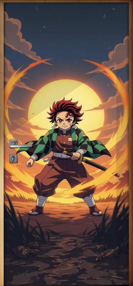 Adesivo de Porta Demon Slayer