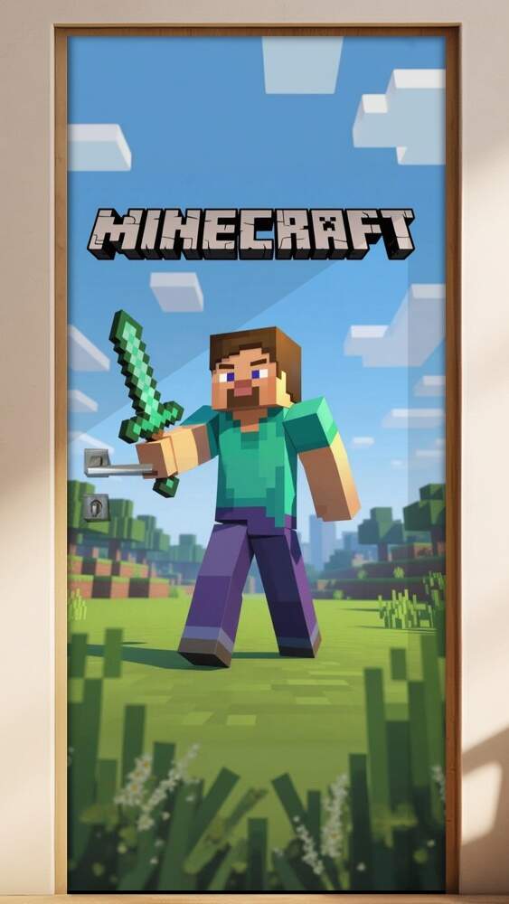 Adesivo de Porta Minecraft