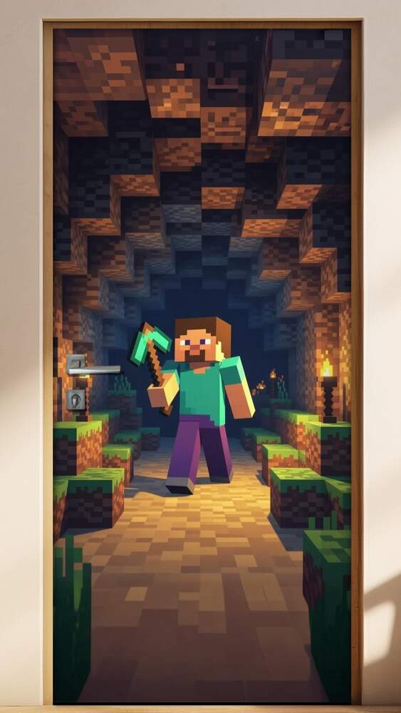 Adesivo de Porta Minecraft