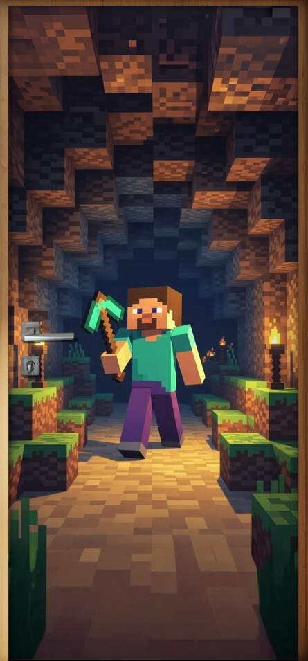 Adesivo de Porta Minecraft