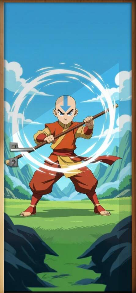 Adesivo de Porta Avatar - A kenda de Aang