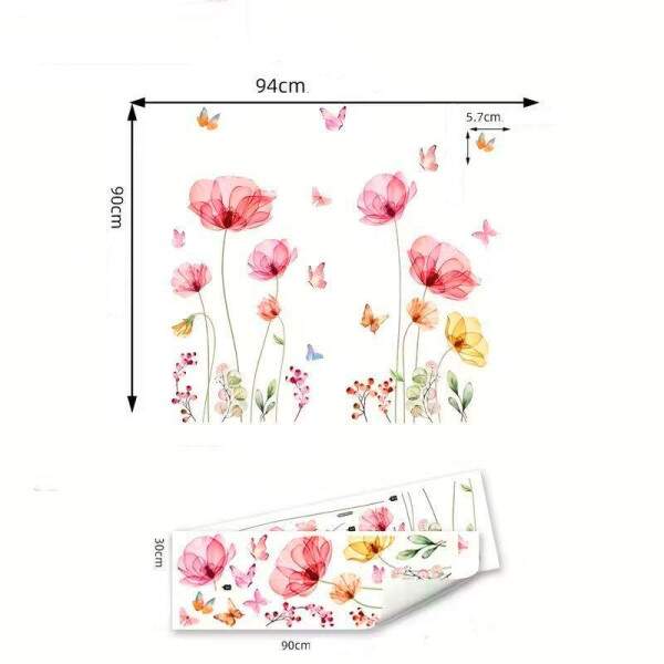 Adesivo de Parede Borboletas e Flores Encantadas