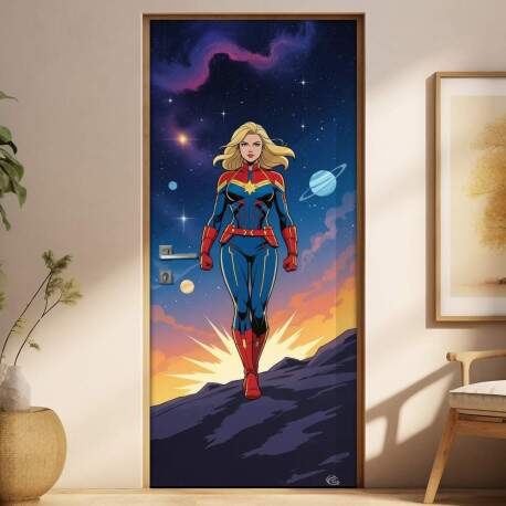 Adesivo de Porta Capit Marvel