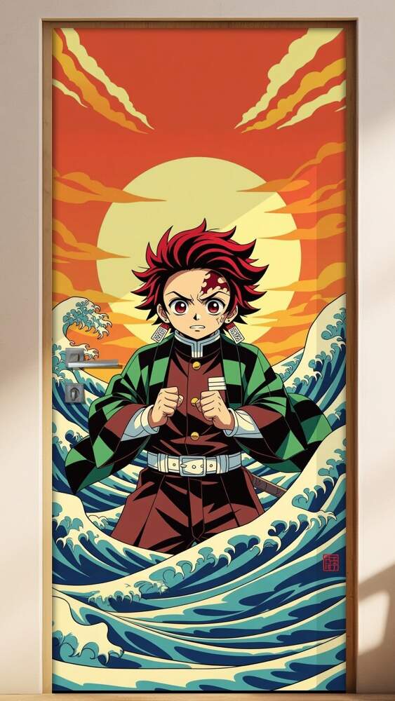 Adesivo de Porta Demon Slayer