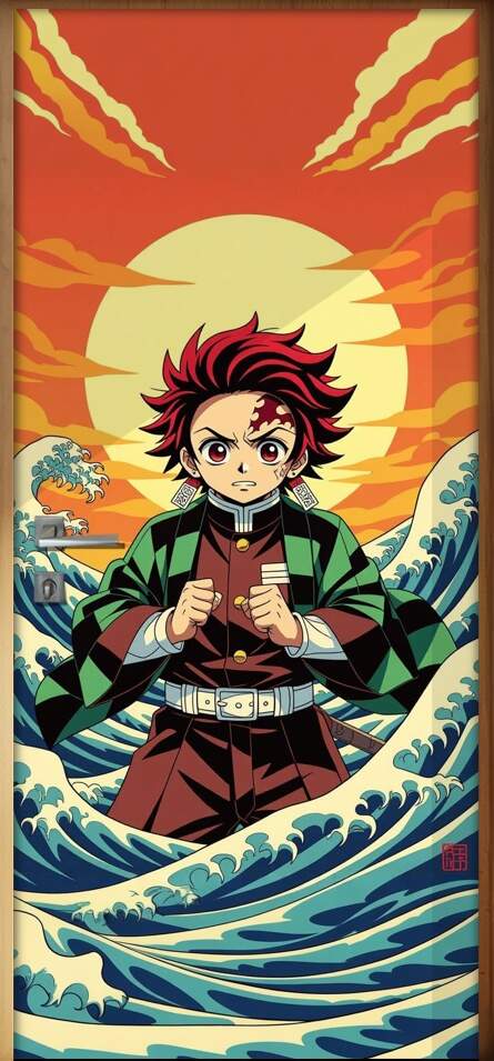 Adesivo de Porta Demon Slayer