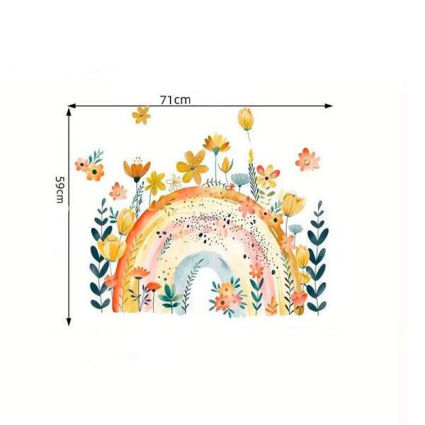 Adesivo de Parede Florais Arco-ris Encantado