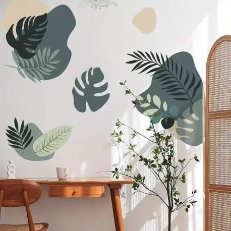 Adesivo de Parede Estilo Boho Folha de Monstera