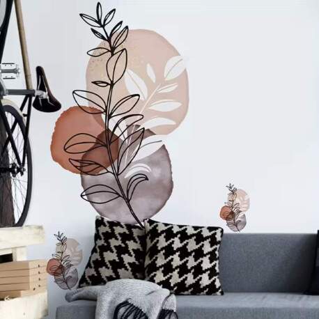Adesivo de Parede Floral Geomtrico Nrdico