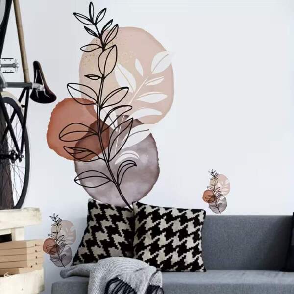 Adesivo de Parede Floral Geomtrico Nrdico