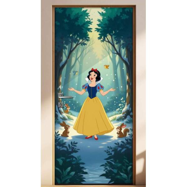 Adesivo de Porta Branca de Neve