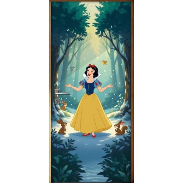 Adesivo de Porta Branca de Neve