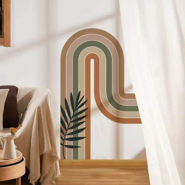 Adesivo de Parede arco-ris no estilo boho