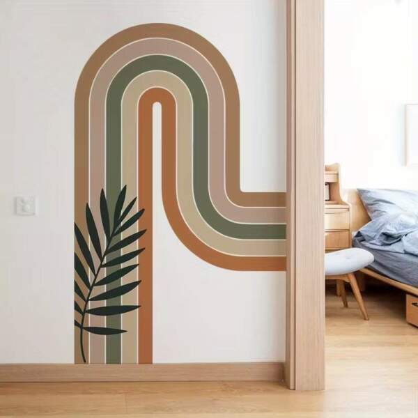 Adesivo de Parede arco-ris no estilo boho