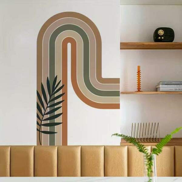 Adesivo de Parede arco-ris no estilo boho