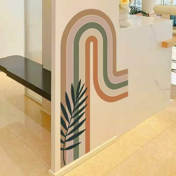 Adesivo de Parede arco-ris no estilo boho