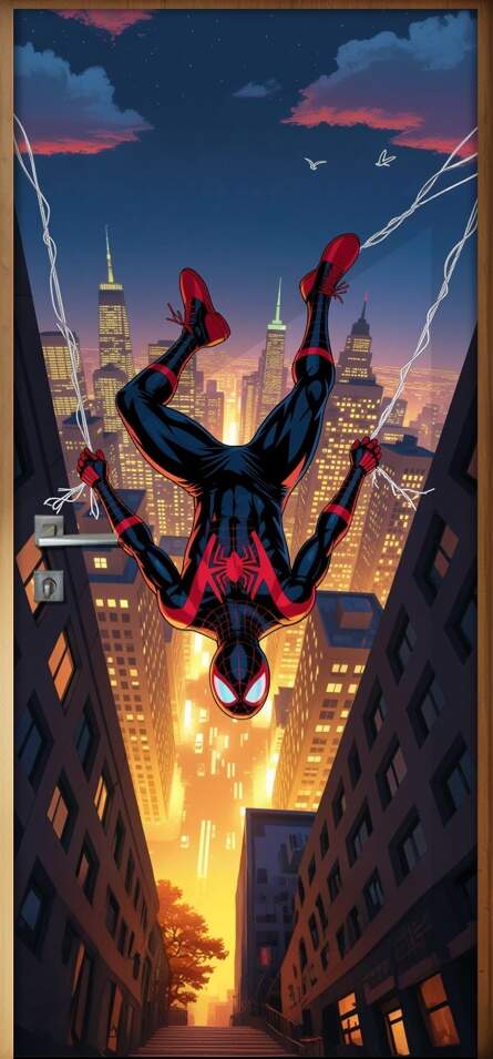 Adesivo de Porta Miles Morales Homem Aranha