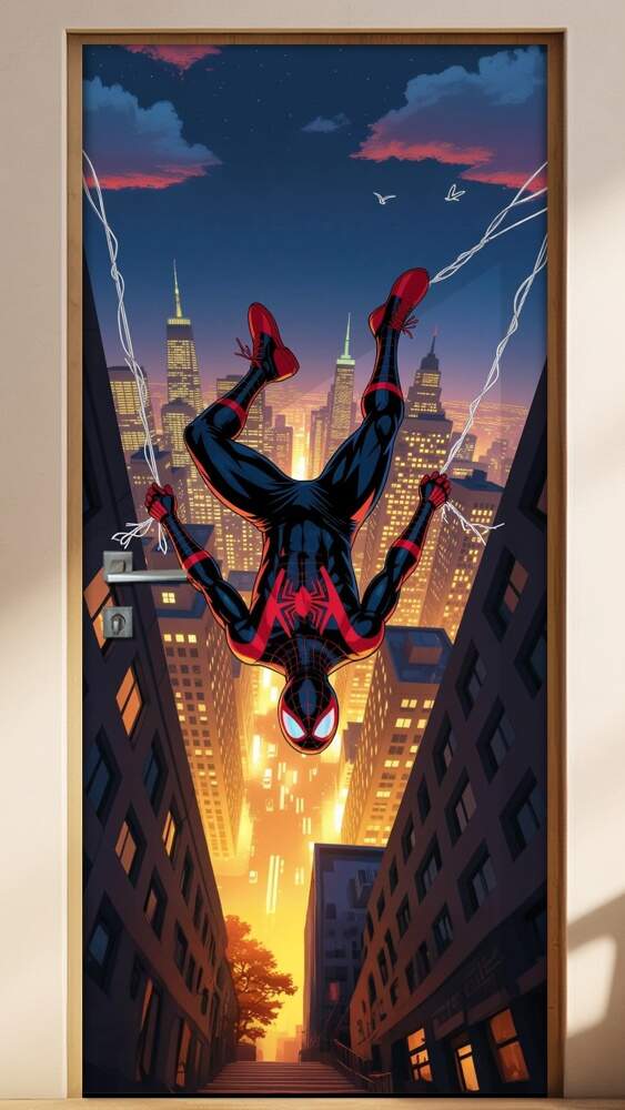 Adesivo de Porta Miles Morales Homem Aranha