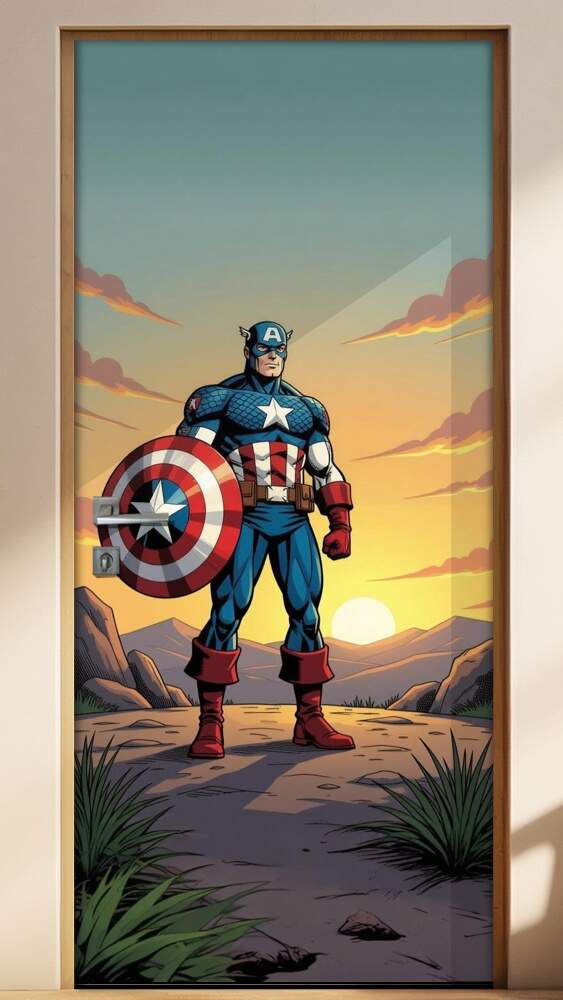 Adesivo de Porta Capit�o America