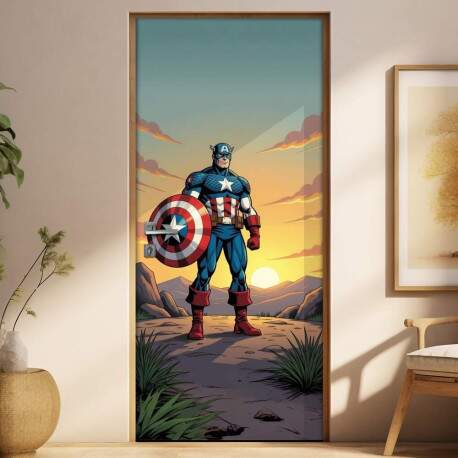 Adesivo de Porta Capito America