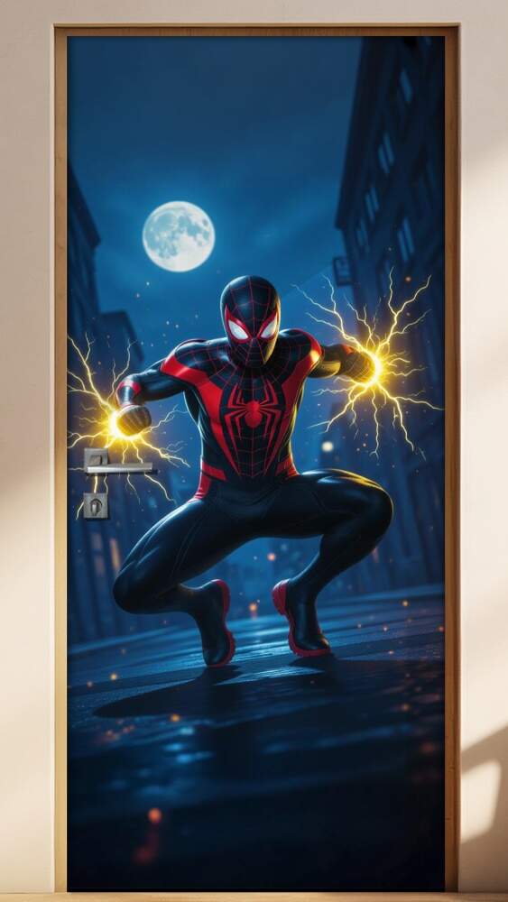 Adesivo de Porta Miles Morales Homem Aranha