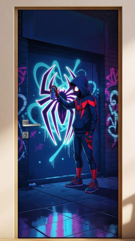 Adesivo de Porta Miles Morales Homem Aranha