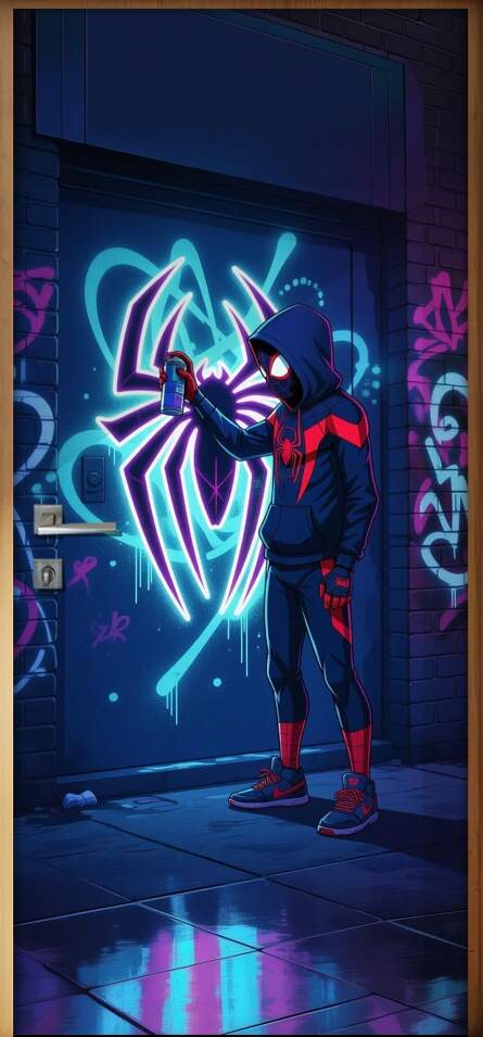 Adesivo de Porta Miles Morales Homem Aranha