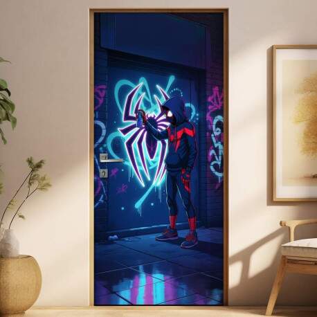 Adesivo de Porta Miles Morales Homem Aranha
