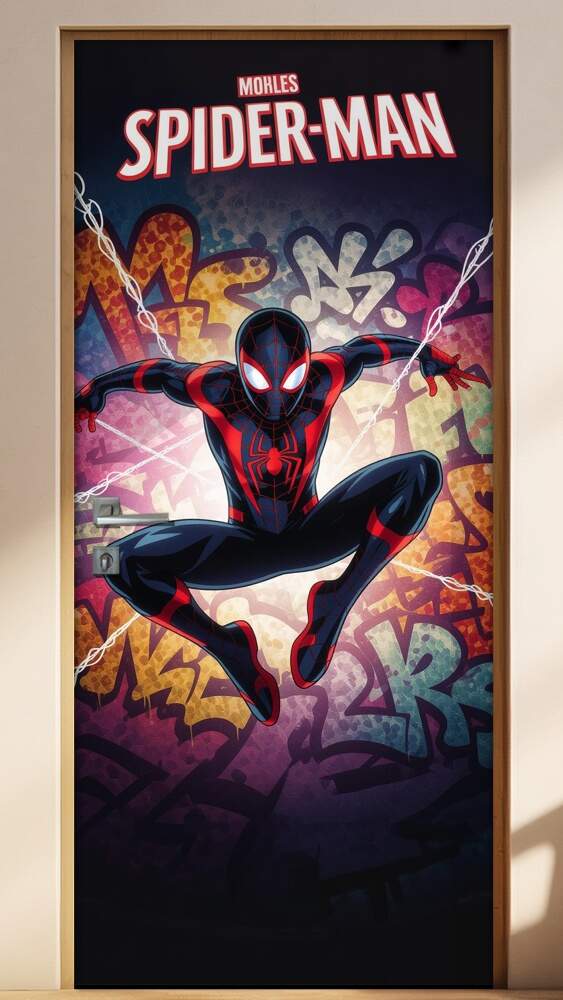 Adesivo de Porta Miles Morales Homem Aranha