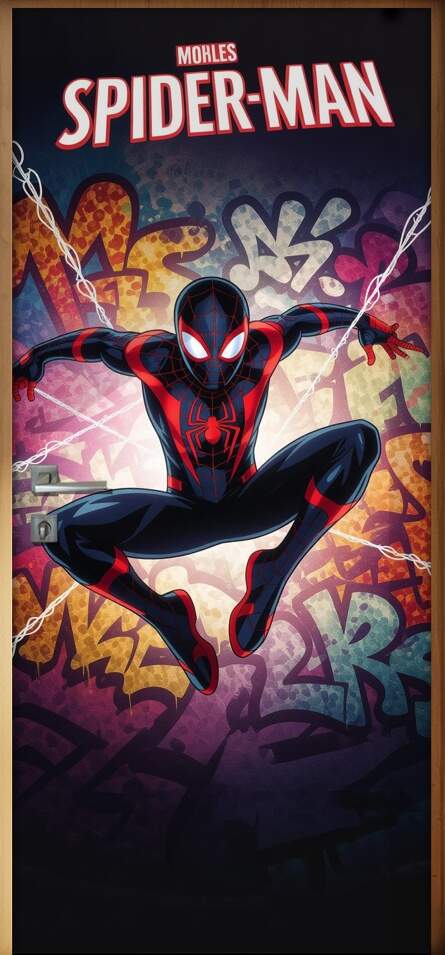 Adesivo de Porta Miles Morales Homem Aranha