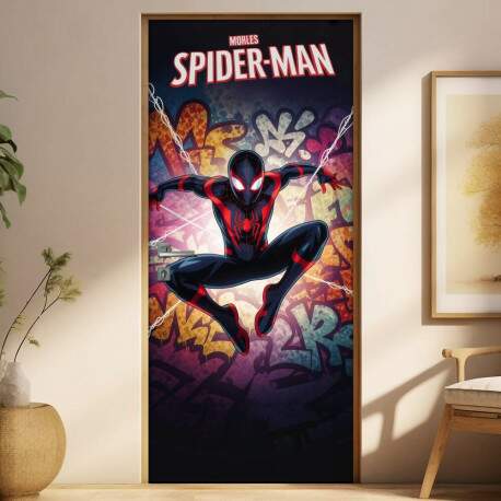 Adesivo de Porta Miles Morales Homem Aranha