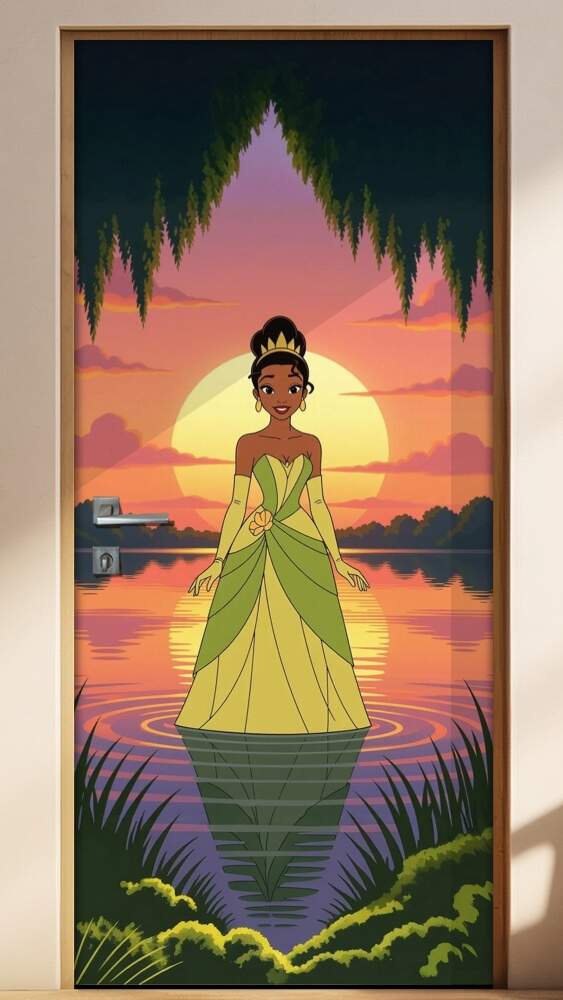 Adesivo de Porta A Princesa e o Sapo