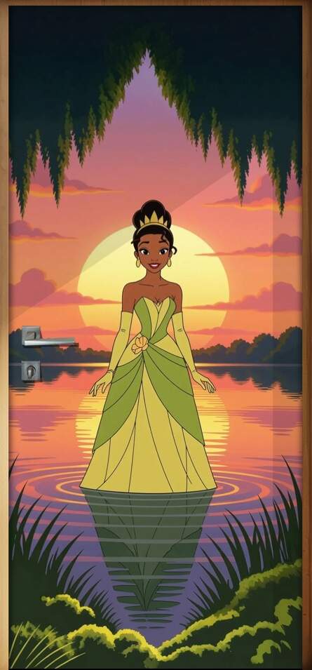 Adesivo de Porta A Princesa e o Sapo