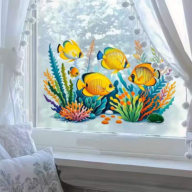 Adesivo de Parede Subaqu�tico com Peixes Coloridos