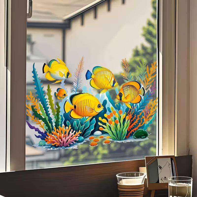Adesivo de Parede Subaqu�tico com Peixes Coloridos